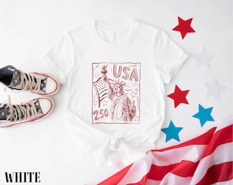 Statue of Liberty Shirt, 4th of July Sweatshirt, 250th America Anniversary T-Shirt, Patriotic Graphic Tee, American Flag Sweater