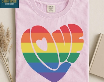 Love is Love Shirt, LGBQT Pride Sweatshirt, Equality Gift, Pride Month Sweater, Love Rainbow Tee, Gay Pride Shirt, Comfort Colors T-Shirt