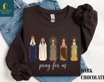 Pray for Us Sweatshirt, Christian Tee, Catholic Saints Sweater, Women Religious T-Shirt, All Saints Day Gift, Faith Sweatshirt