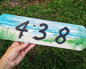 Custom Address Numbers or Family Name on wood sign