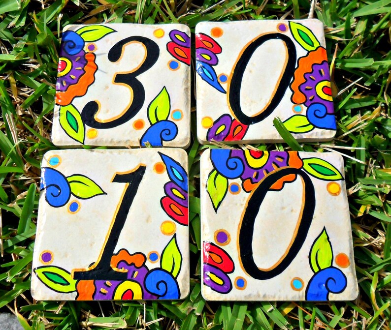 House Numbers Address Tiles SPANISH COOL Etsy