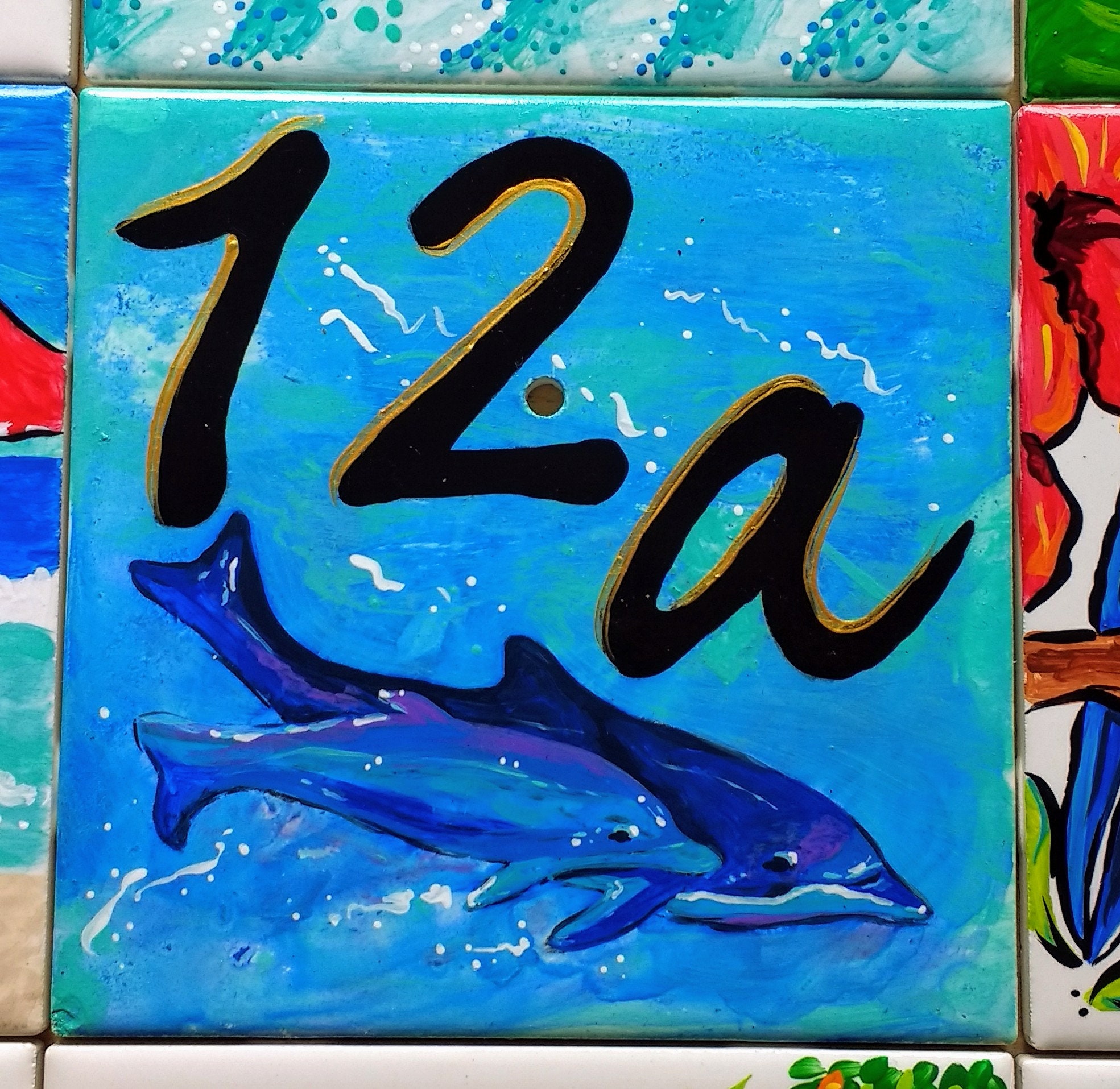 Address Numbers Beachy Tiles Numbers 10-18 - Etsy