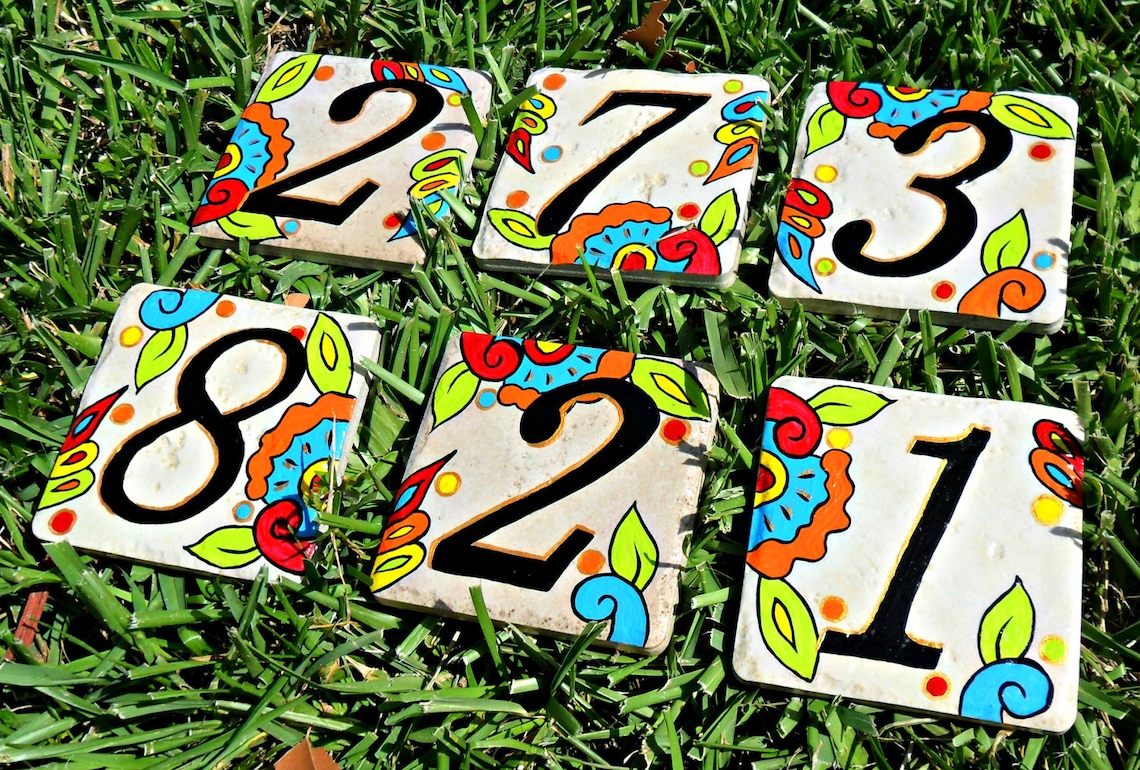 Hand Painted House Numbers Address Tiles SPANISH Etsy