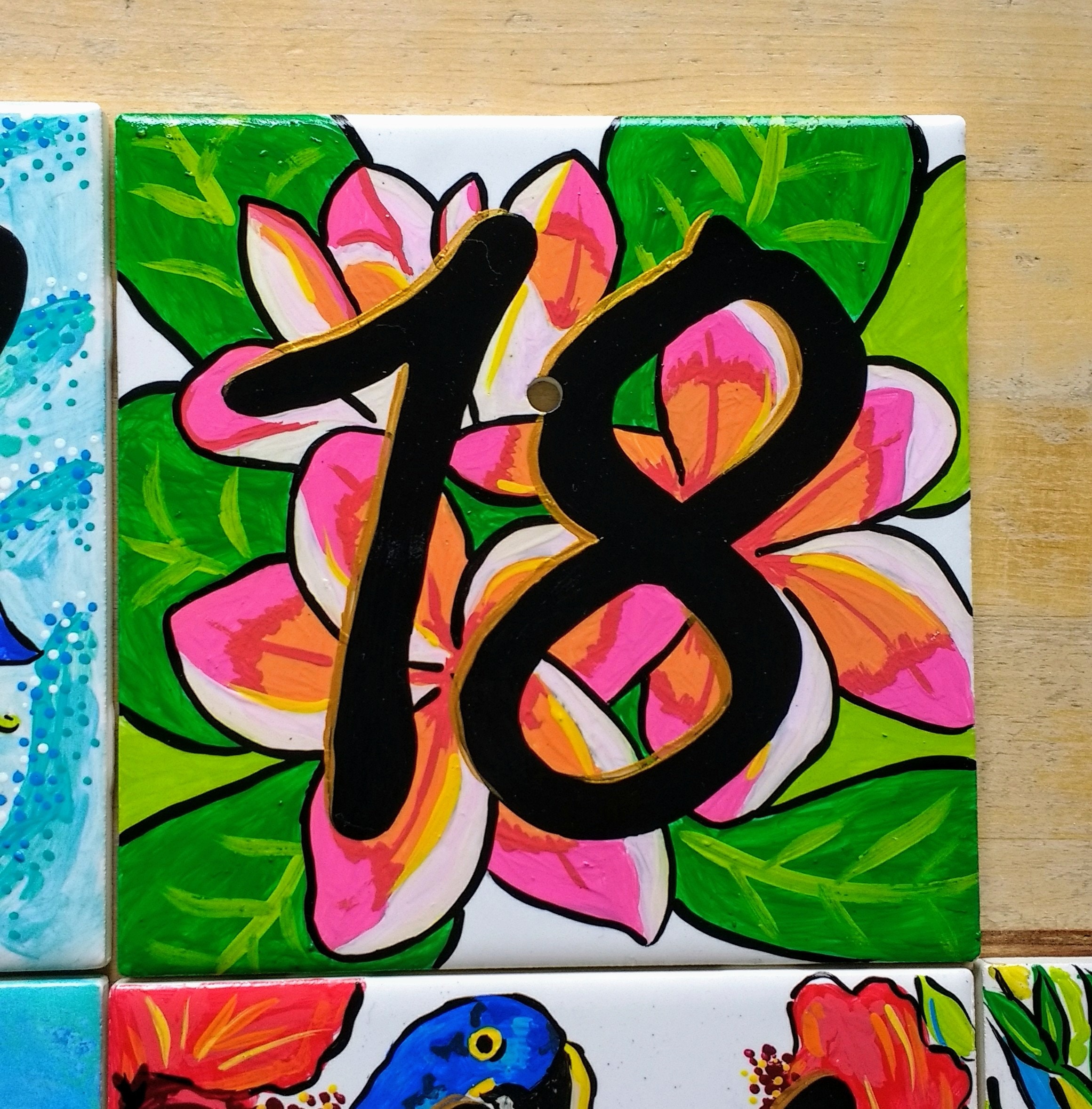 Address Numbers Beachy Tiles Numbers 10-18 - Etsy