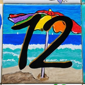Address Numbers Beachy Tiles Numbers 10-18 - Etsy