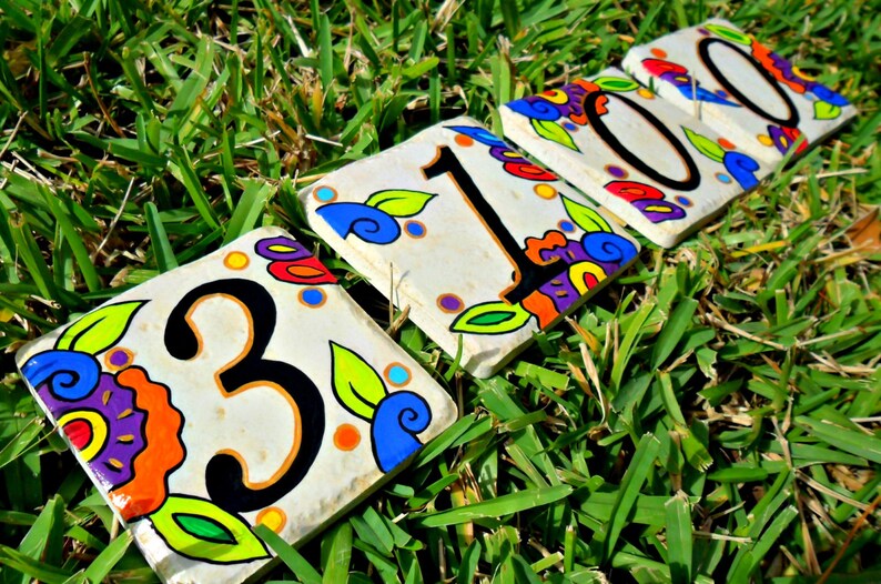 House Numbers Address Tiles SPANISH COOL Etsy