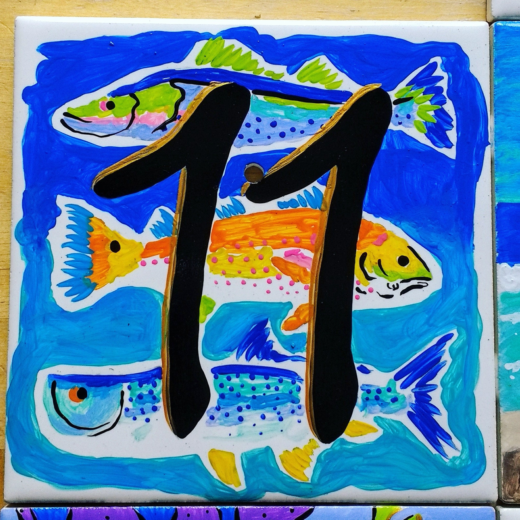 Address Numbers Beachy Tiles Numbers 10-18 - Etsy
