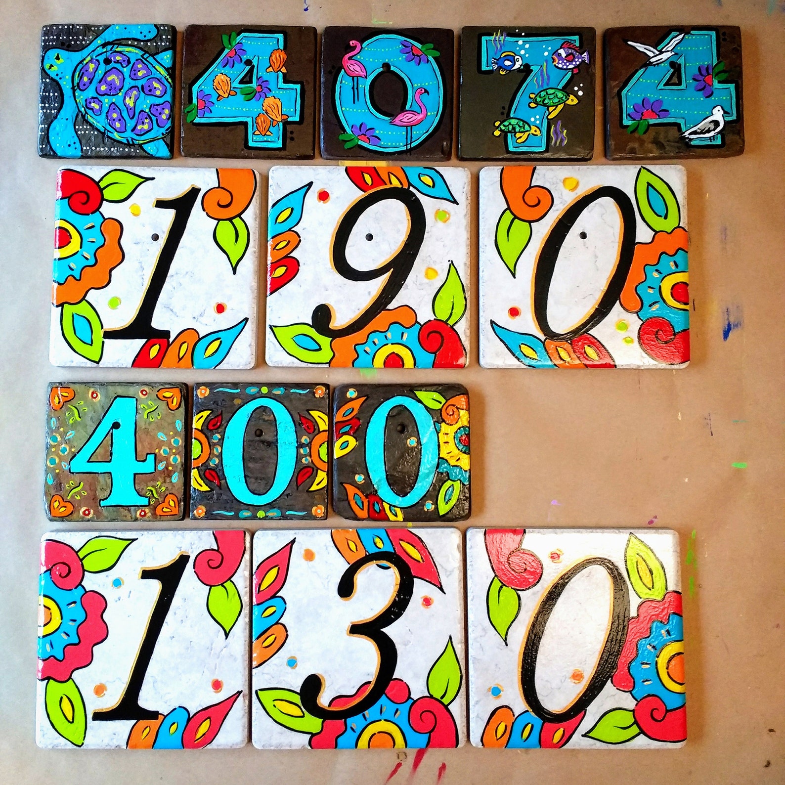Hand Painted House Numbers Address Tiles SPANISH Etsy