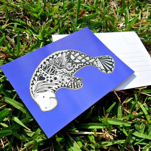 Manatee Animal Art Postcards image 3