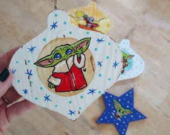 Santa Baby Yoda ornaments