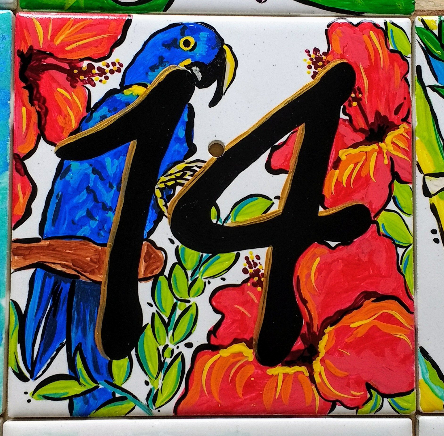 Address Numbers Beachy Tiles Numbers 10-18 - Etsy