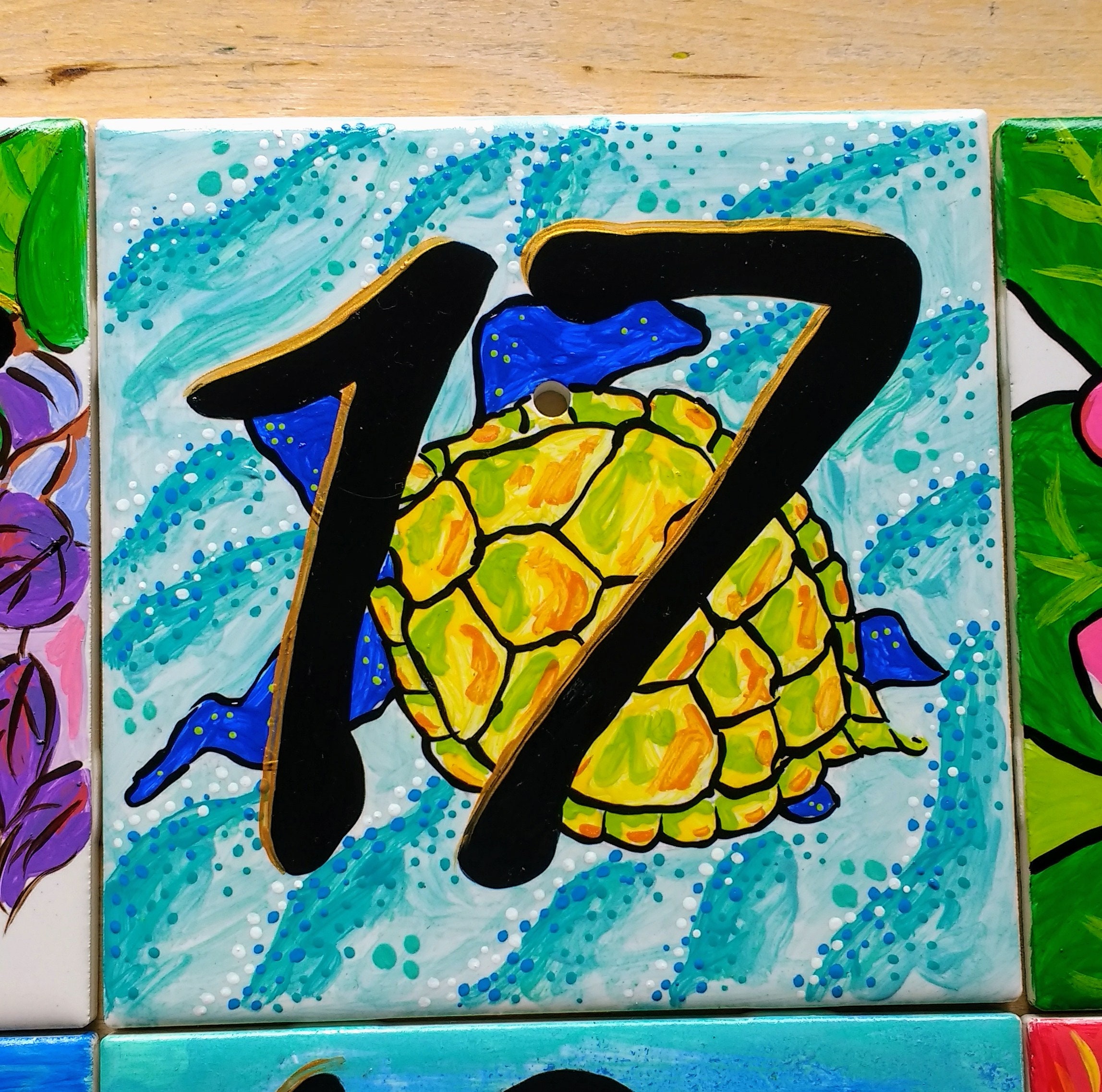 Address Numbers Beachy Tiles Numbers 10-18 - Etsy