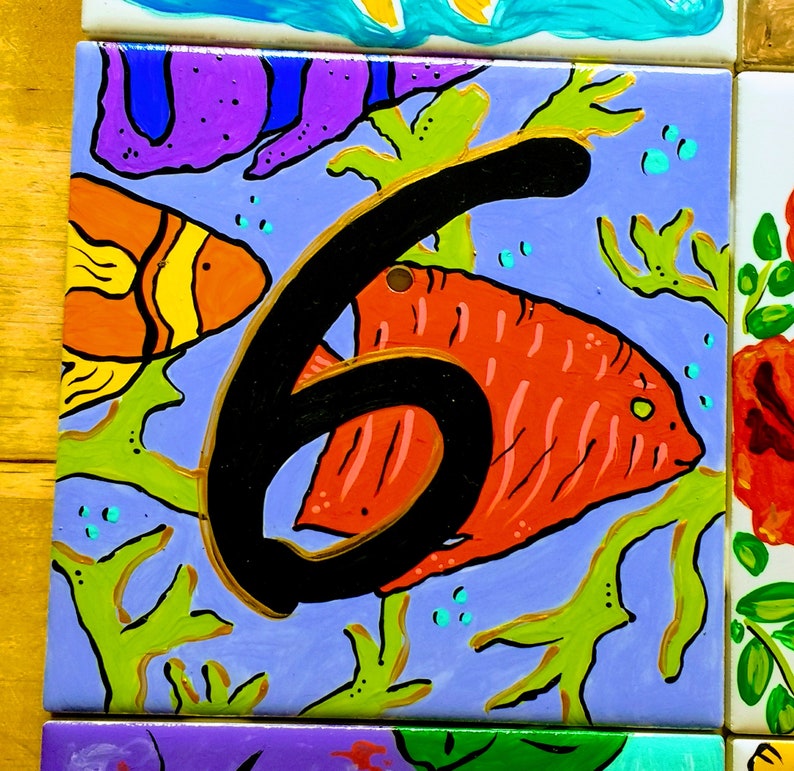 Address Numbers Beachy Tiles Numbers 1-9 - Etsy