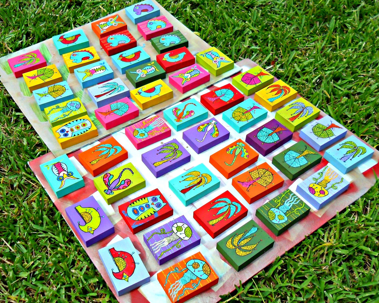 Fun Wood Art Blocks Animals Trees Bugs Ocean Etsy