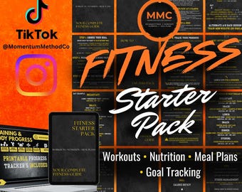 Pack de inicio de fitness: Entrenamientos + Planes de alimentación + Guía nutricional (Descarga instantánea)
