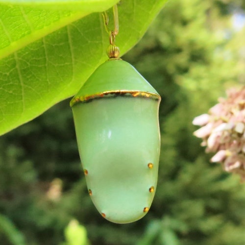 Porcelain Monarch Butterfly Chrysalis Pottery Cocoon Jewelry Etsy