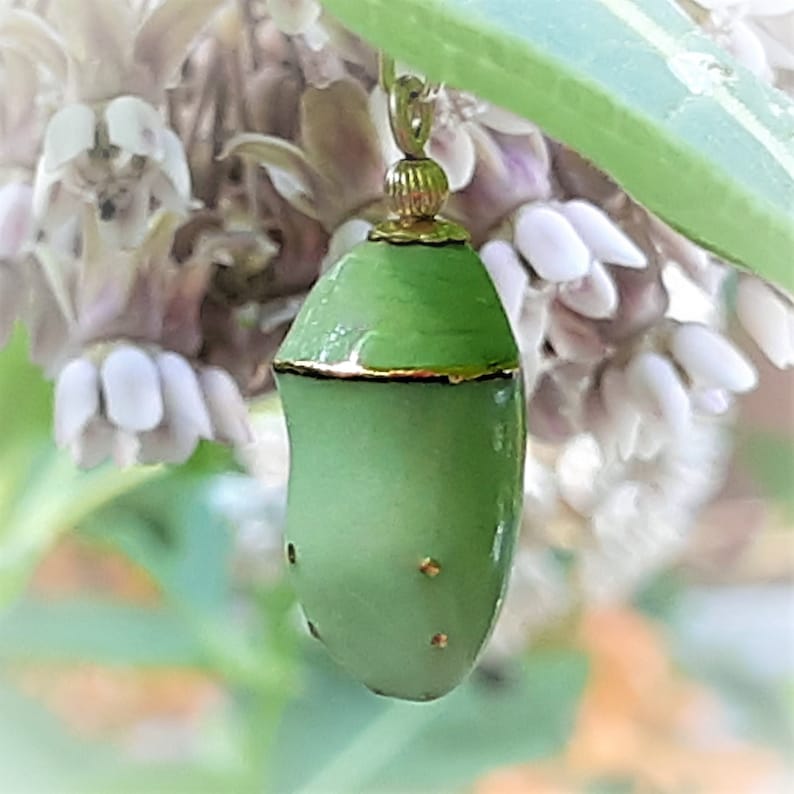 Monarch Butterfly Chrysalis Pottery Cocoon Jewelry Lover Etsy