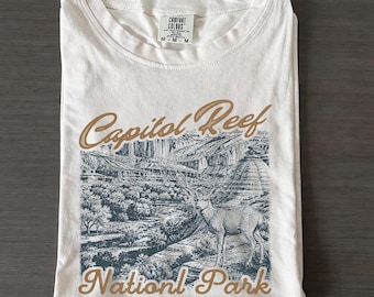 Camiseta Capitol Reef, camiseta del Parque Nacional de Utah, camiseta Comfort Colors Desert Graphic, regalo para excursiones, camiseta de recuerdo de viaje