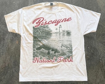 Camiseta del Parque Nacional Biscayne, camiseta del océano de Florida, camiseta gráfica de viaje costero, regalo para vacaciones en la playa, camiseta de aventura en la naturaleza.