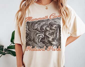Camiseta Mammoth Cave, camiseta Comfort Colors del Parque Nacional de Kentucky, camiseta vintage del tour de Raccoon Cave, regalo de recuerdo de viaje