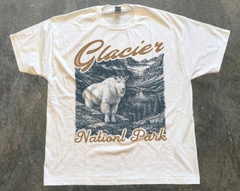 Camiseta del Parque Nacional Glaciar, Camiseta Retro Comfort Colors, Camiseta Vintage de Montana, Camiseta de los 63 Parques, Camiseta con Gráfico de Naturaleza, Regalo para Senderismo al Aire Libre
