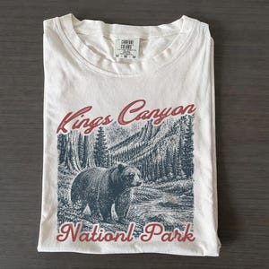 Kings Canyon National Park Shirt, California Bear T-Shirt, Vintage Sequoia Forest Tee, Comfort Colors River Hiking Travel Gift