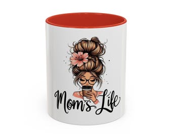 Mom Floral Typography Mug | Accent Coffee Mug 11oz 15oz