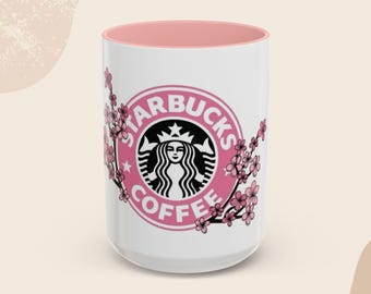 Starbucks Floral Coffee Mug | Customizable Coffee Drink Mug | Perfect Gift for Coffee Lovers | 11oz or 15oz | Birthday, Holidays, Home Decor