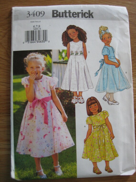Items similar to Girls Dress Sewing pattern Butterick 3409 6/7/8 Spring/Summer Easter Dress on Etsy