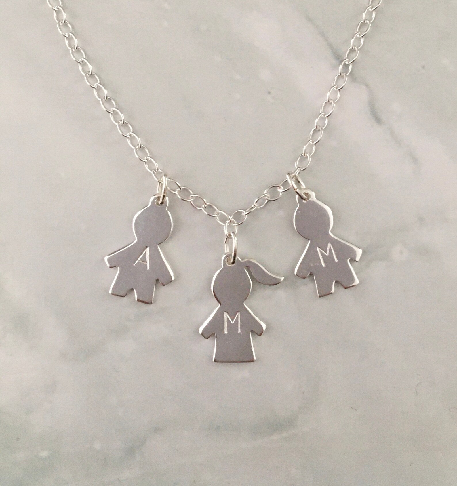 Sterling silver boy/girl charm style necklace boy and girl Etsy