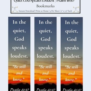 Christian Sunset Bookmark Set | Psalm 46:10, Be Still Know (Digital Download)