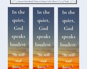 Christian Sunset Bookmark Set | Psalm 46:10, Be Still Know (Digital Download)