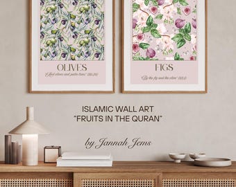 Islamic Wall Art Bundle 4 pack, Fruits in the Quran, Digital Download, Islamic Printable