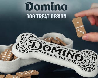 Dog Lover Domino Set, Dog Treat Dominoes Game, Bone Shaped Case, Unique Gift for Dog Lovers, Cute Family Game, Pet Lover Gift