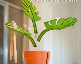 Spiegel Badezimmer Organizer | Monstera Pflanzenblätter Regal | Valentinstag Geschenk | Spiegel Montiert Aufbewahrung