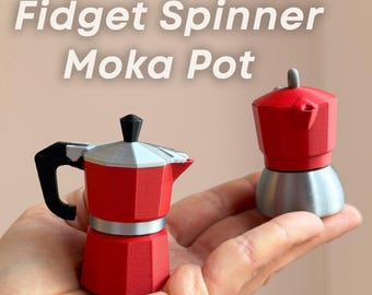 3D Gedruckt Fidget Spinner Spielzeug Moka Topf | Kaffeeliebhaber Geschenk | Schreibtisch Dekor