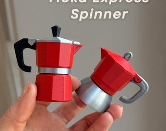 3D Gedruckt Fidget Spinner Spielzeug Moka Topf | Kaffeeliebhaber Relief & ADHD Fokus
