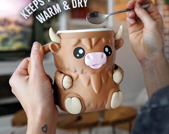 Cute Cow Ice Pint Holder, Ice cream shop equipment, Eco-Friendly Gift for Ice Cream Lovers