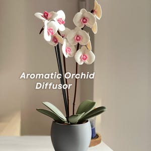 3D Printed Orchid Reed Diffuser & Incense Holder | Custom Floral Aroma Decor
