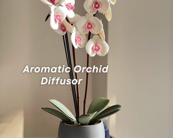3D gedruckter Orchideen Reed Diffusor & Räucherstäbchenhalter | Kundenspezifisches Blumenaroma-Dekor