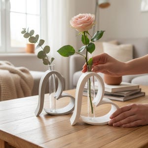 Heart Test Tube Vase, Romantic Flower Holder, Single Stem Glass Display, Love Decor Accent, Valentine Gift, Mothers Day Flower Vase