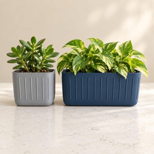 Gridline Planter | Modern Indoor Plant Box | Scandi Style | Minimal Rectangular Pot Decor