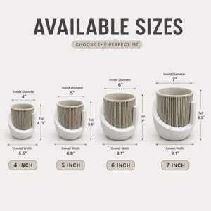 Japandi Indoor Planter With Drainage, 3D Printed Modern Plant Pot, Minimalist Scandinavian Houseplant Pot, Housewarming Gift for Plant Lover image 3