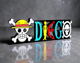 Custom Anime Name Sign, Personalized Gamer Room Decor, Kids Nameplate Gift, 3D Printed Desk Display