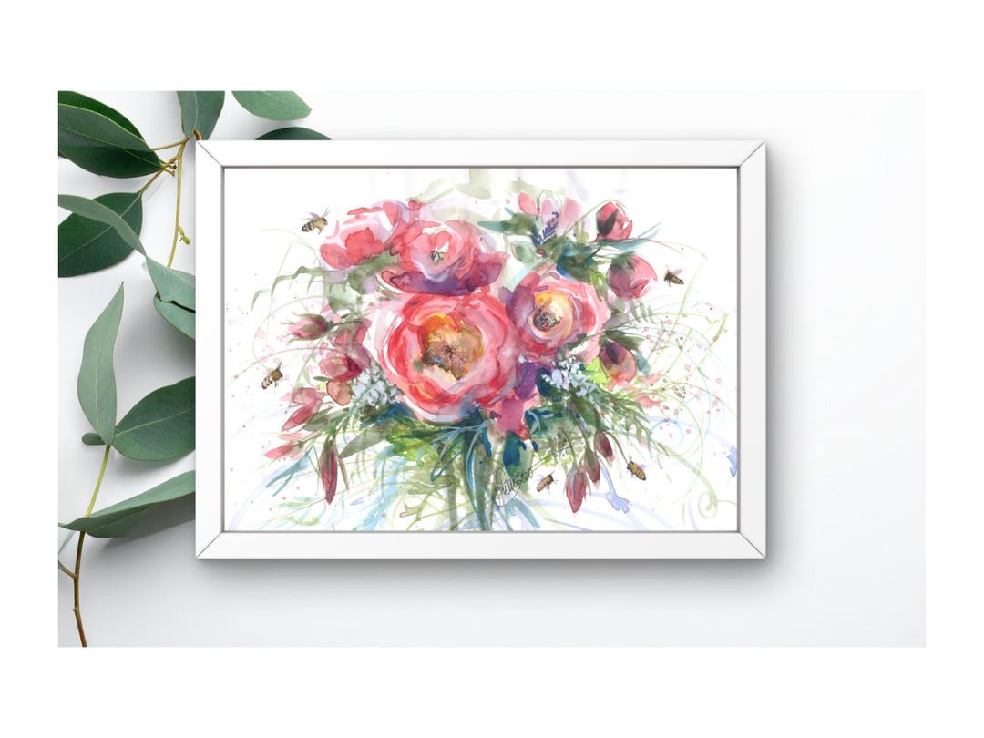 Spring Floral Watercolor Note Cards | Botanical Bouquet Stationery Set ...