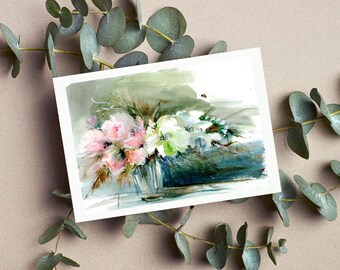 Bloom & Grace: Elegant Rose Art Greeting Cards (Set of 5)