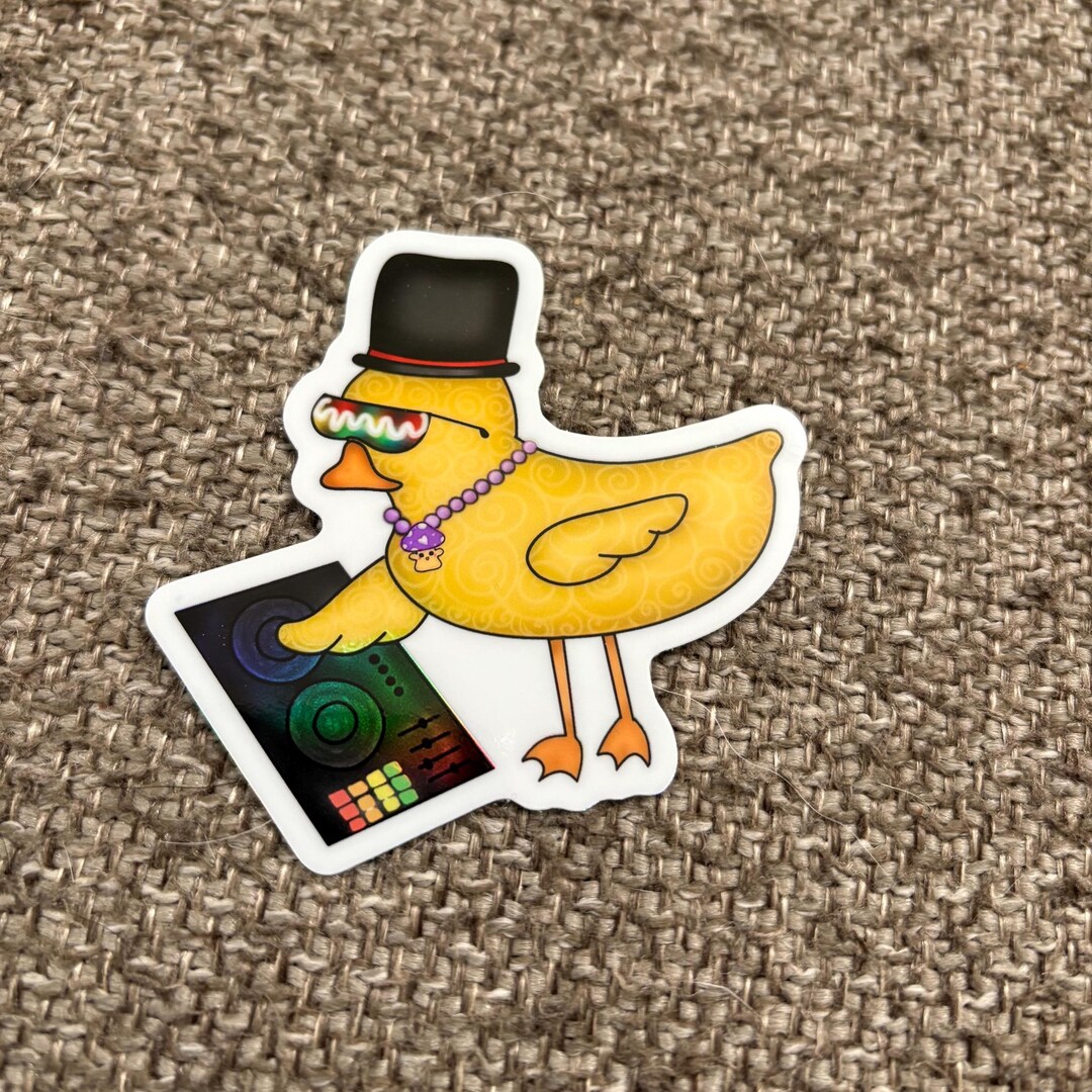 DJ Ducky - Rave/ EDM Holographic Duck Sticker - Etsy