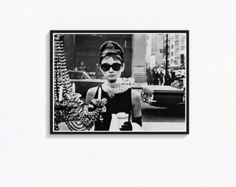 Audrey Hepburn Vintage schwarz weiß Fotografie Druck (digitaler Download)