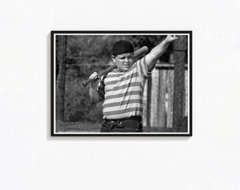 Sandlot-affischen, Tom Guiry, vintage svartvitt tryck (digital nedladdning)