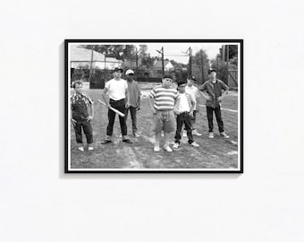 Sandlot-affisch, vintage svartvitt fotografitryck (digital nedladdning)